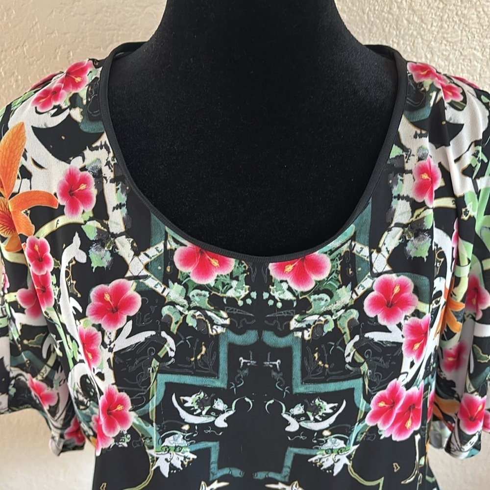 Clover Canyon Multicolor Women's Cuba Scarf Cold Shoulder Blouse 0093 - Picture 4 of 8